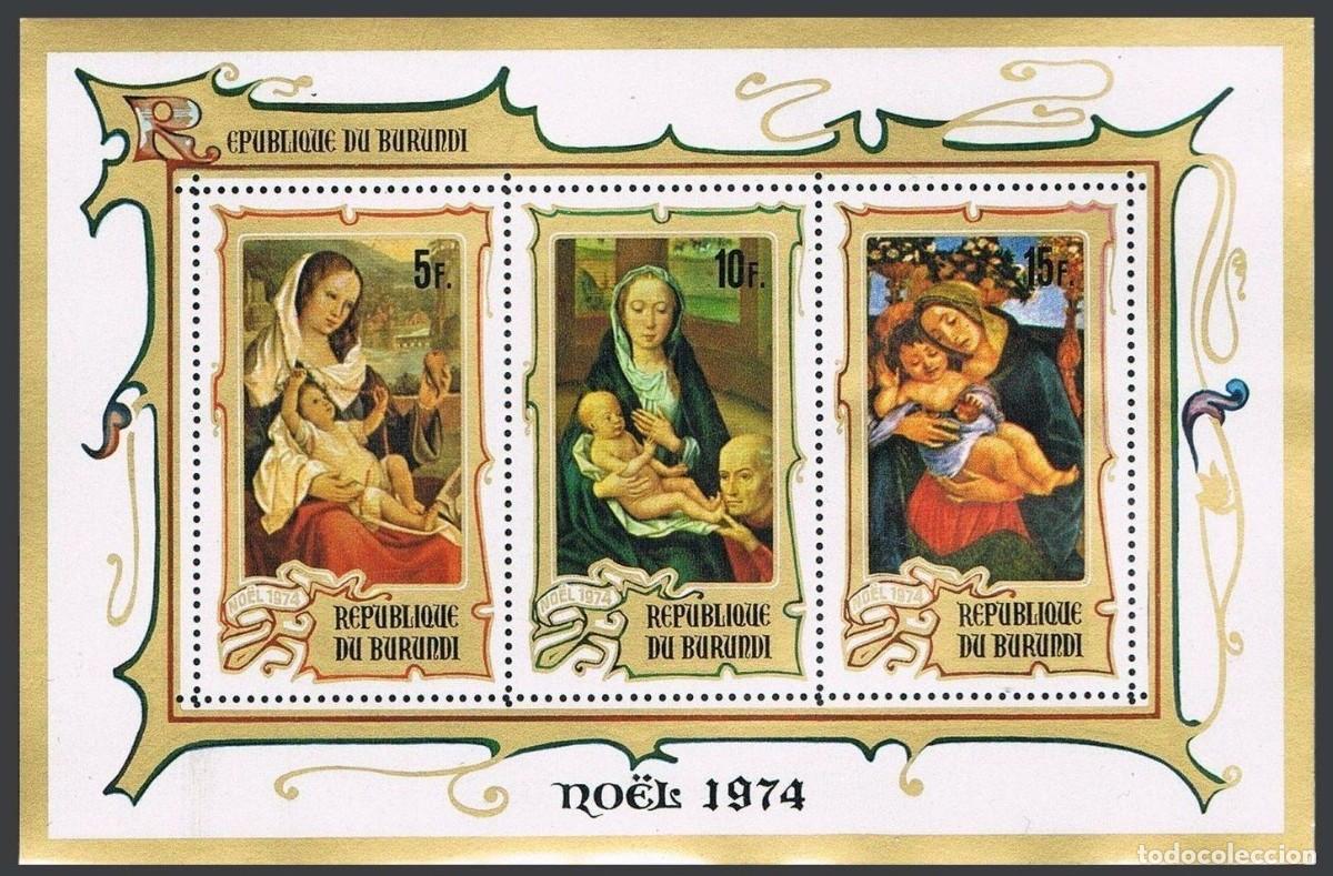 Sellos: BURUNDI 1974 SHEET MNH NAVIDAD CHRISTMAS NOEL ARTE PINTURAS ART PAINTINGS