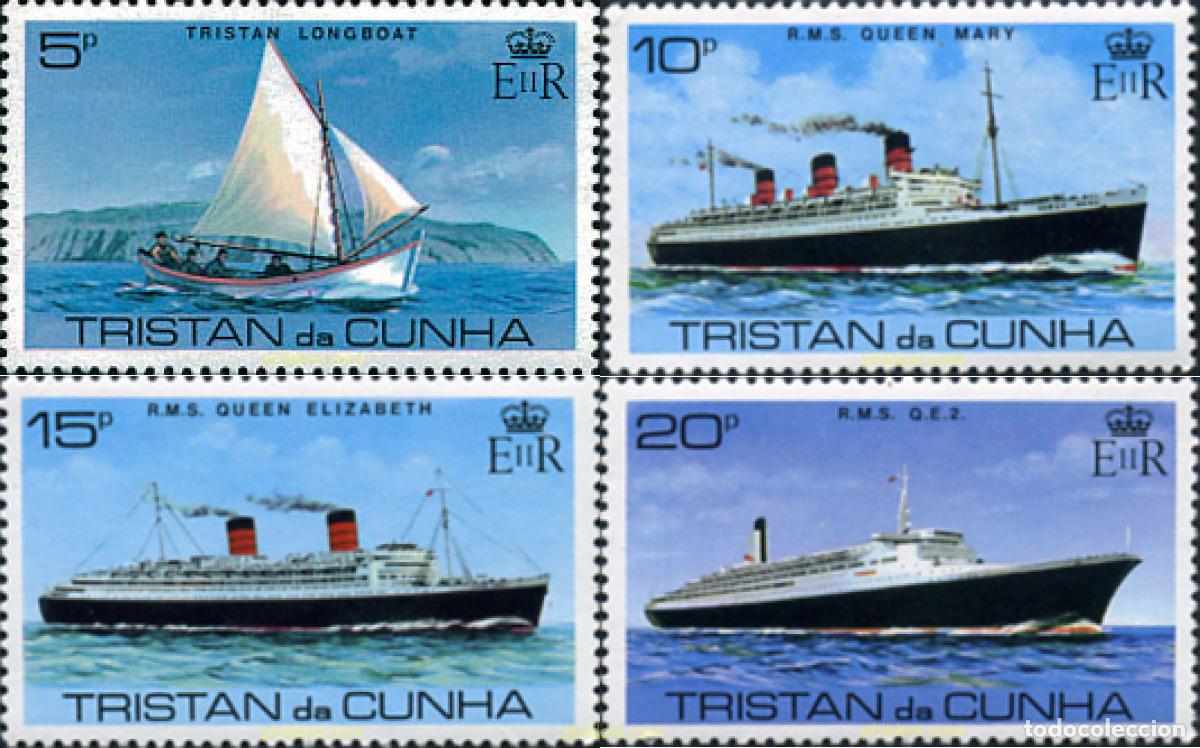 Sellos: 42768 MNH TRISTAN DA CUNHA 1979 VISITA DE R.M.S. &rdquo;QUEEN ELIZABET II&rdquo;. NAVES