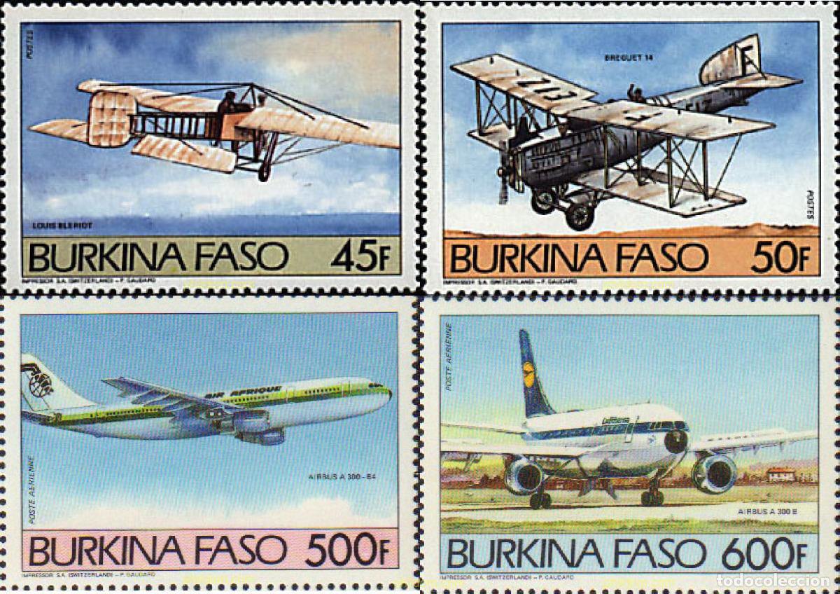 Sellos: 368487 MNH BURKINA FASO 1985 AUTOS Y AVIONES