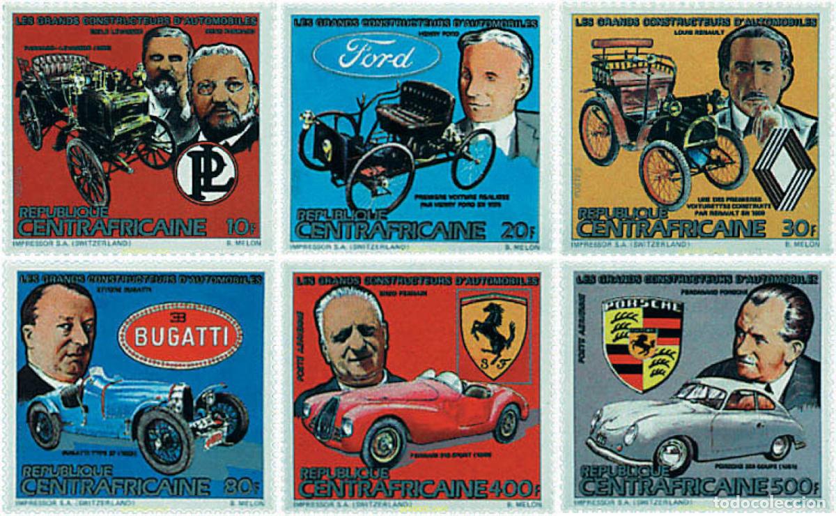 Sellos: 46363 MNH CENTROAFRICANA 1983 GRANDES CONSTRUCTORES DE AUTOMOVILES