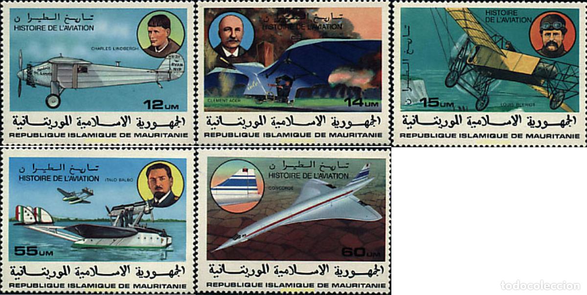 Sellos: 27905 MNH MAURITANIA 1977 PIONEROS DE LA AVIACION