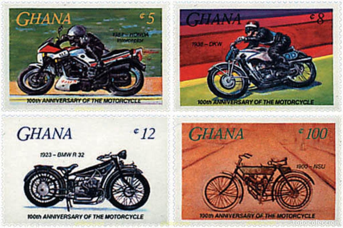 Sellos: 41485 MNH GHANA 1985 CENTENARIO DE LA MOTOCICLETA