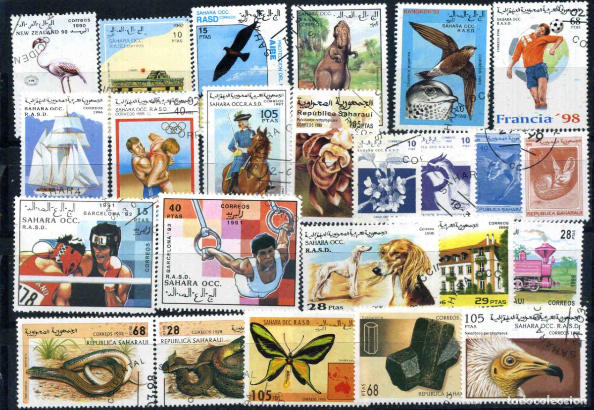 Sellos: RASD - Sahara Occ. - Republica Saharaui Lote de sellos 1990-1999 Temas diversos