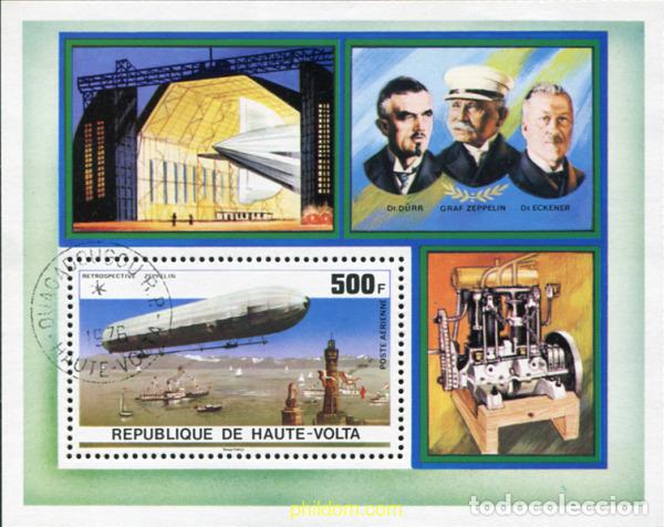 Sellos: 678275 USED ALTO VOLTA 1976 75 ANIVERSARIO DEL ZEPPELIN