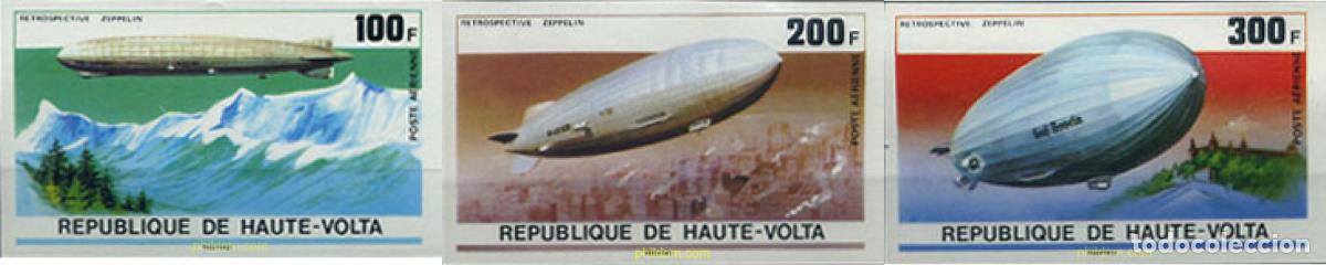 Sellos: 368559 MNH ALTO VOLTA 1976 75 ANIVERSARIO DEL ZEPPELIN
