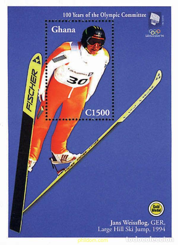 Sellos: 72548 MNH GHANA 1994 CENTENARIO DEL COMITE OLIMPICO INTERNACIONAL