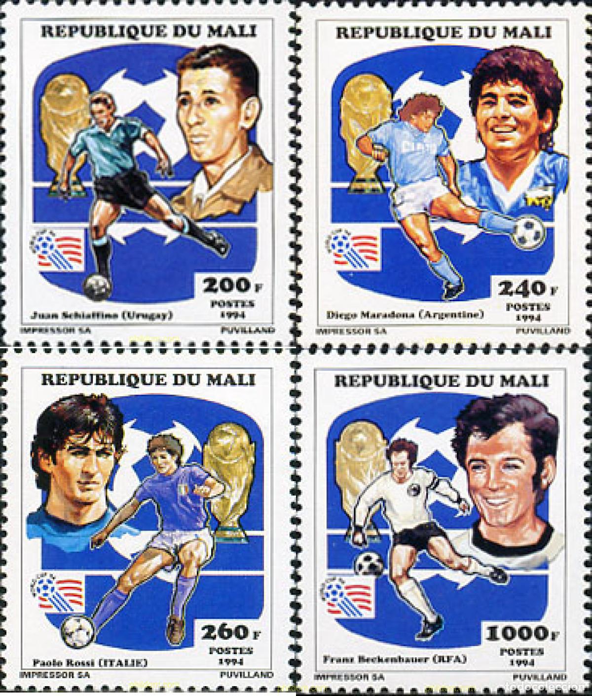 Sellos: 104591 MNH MALI 1994 COPA DEL MUNDO DE FUTBOL. USA-94