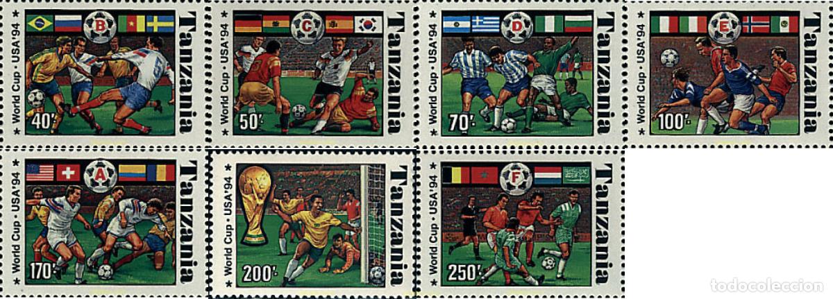Sellos: 67958 MNH TANZANIA 1994 COPA DEL MUNDO DE FUTBOL. USA-94