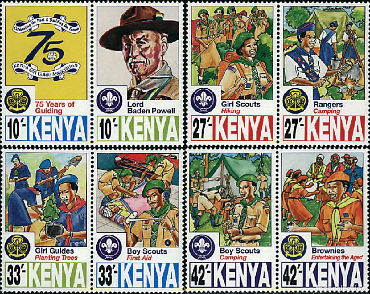 Sellos: 6756 MNH KENIA 1997 75 ANIVERSARIO DE LA ASOCIACION DE GUIAS EN KENIA