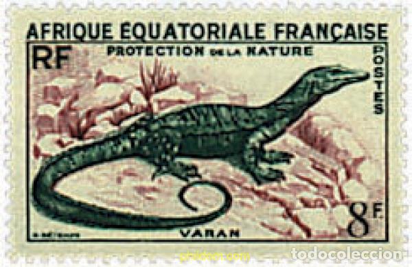 Sellos: 52112 MNH AFRICA ECUATORIAL FRANCESA 1955 REPTIL