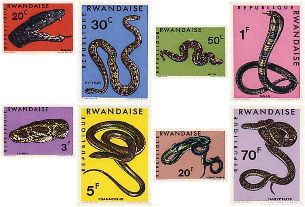 Briefmarken: 56720 MNH RUANDA 1967 SERPIENTES