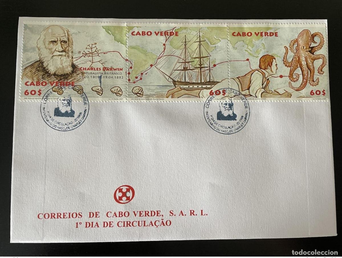 Sellos: Cabo Verde 2009 Mi. 943 - 945 FDC 200 a&ntilde;os: barco pulpo Darwin