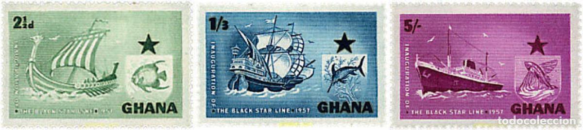 Sellos: 276970 HINGED GHANA 1957 COMPA&Ntilde;IA MARITIMA BLACK STAR LINE