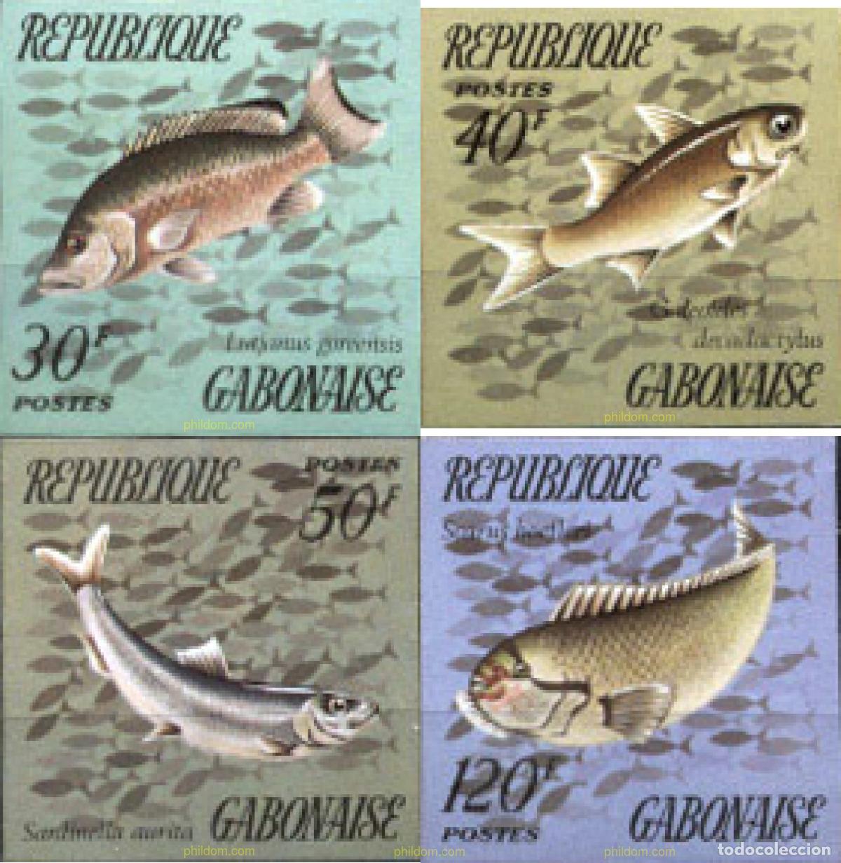 Sellos: 194028 MNH GABON 1975 PECES
