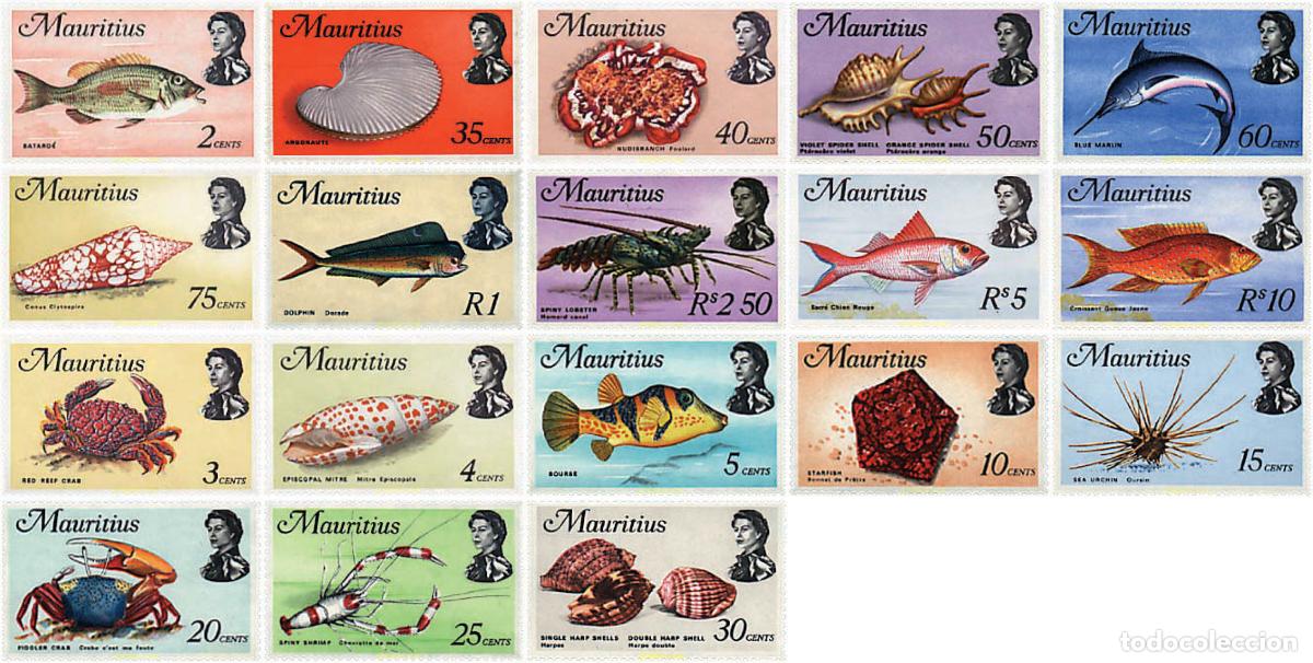 Sellos: 248511 HINGED MAURICIO 1969 FAUNA MARINA