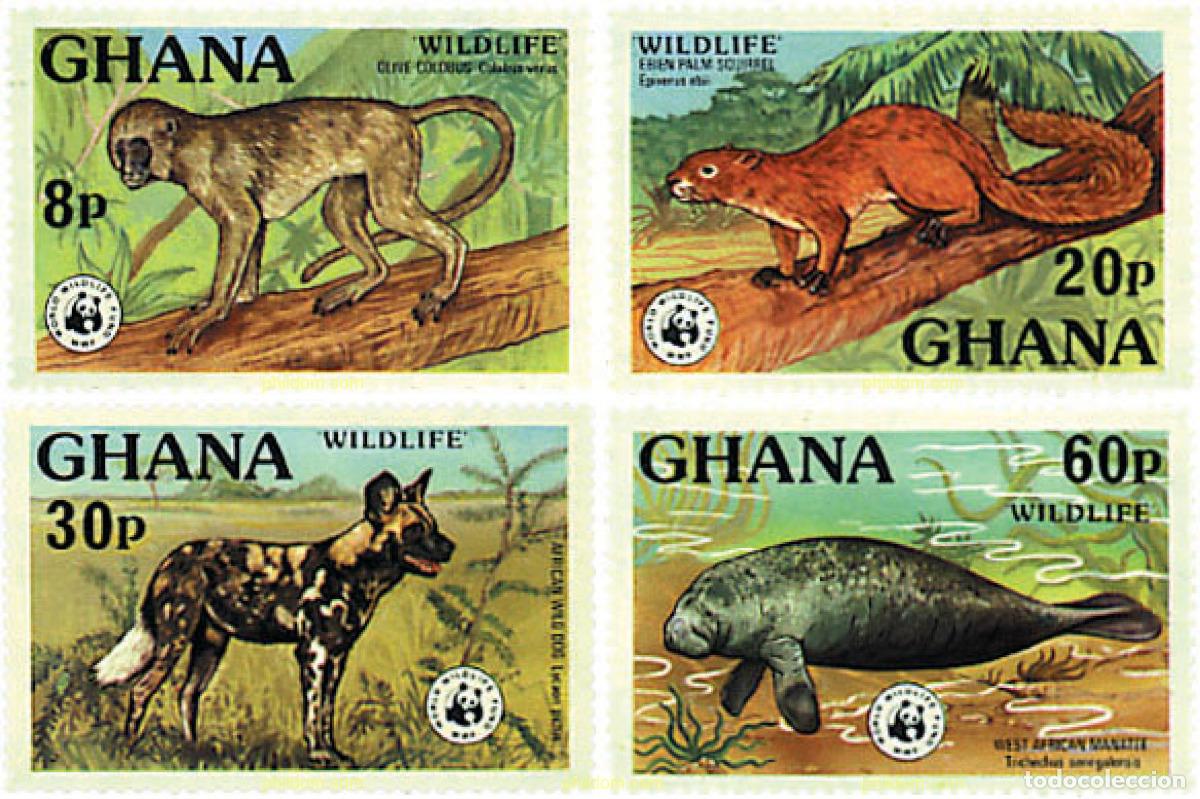 Sellos: 73918 MNH GHANA 1977 PROTECCION DE LA NATURALEZA