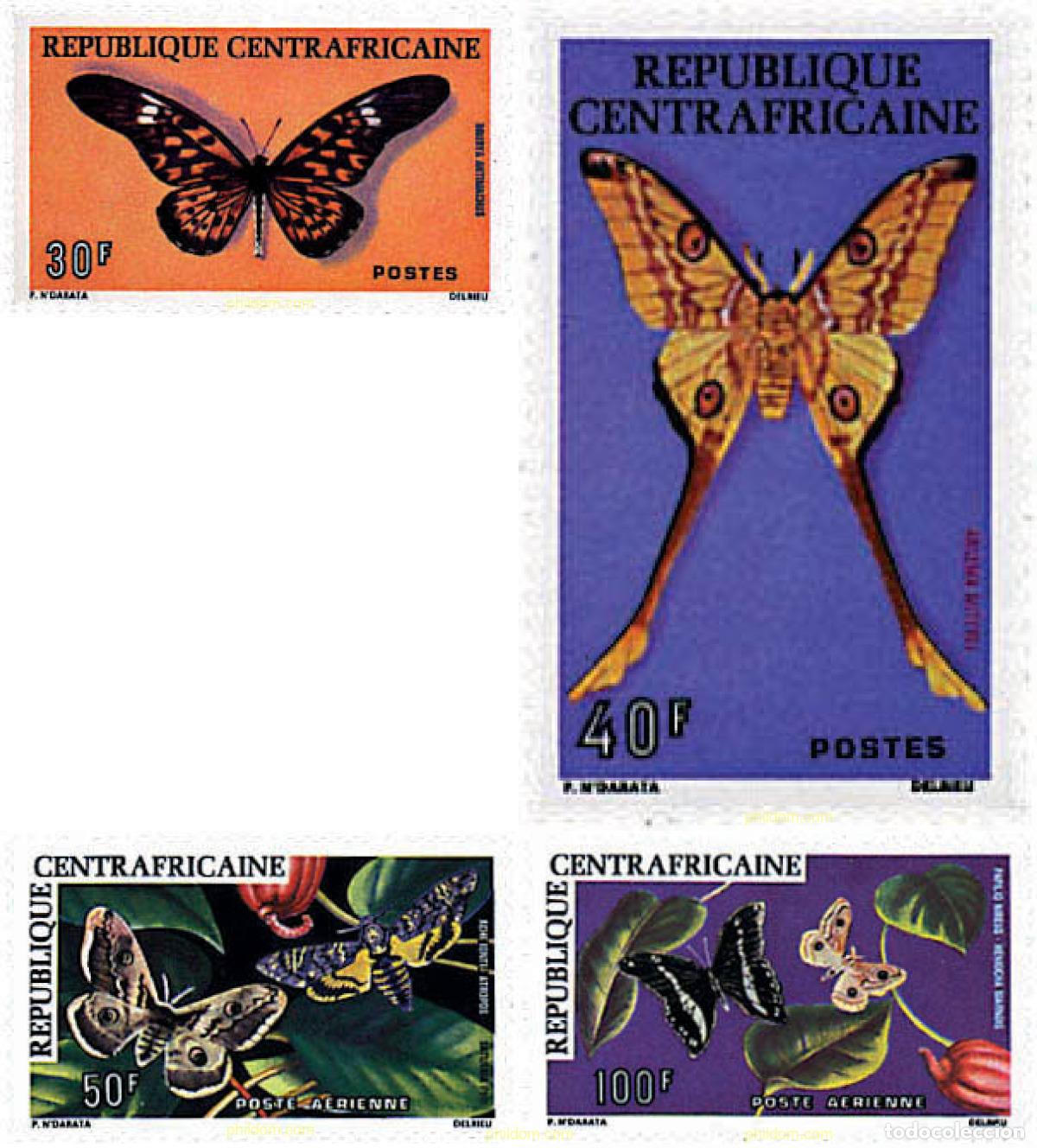 Sellos: 75625 MNH CENTROAFRICANA 1976 MARIPOSAS