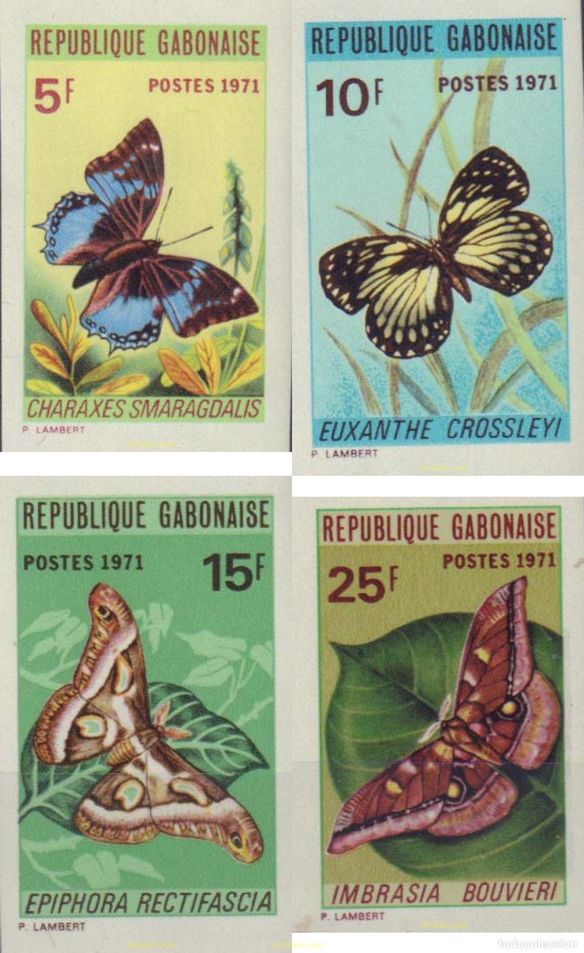 Sellos: 193750 MNH GABON 1971 MARIPOSAS