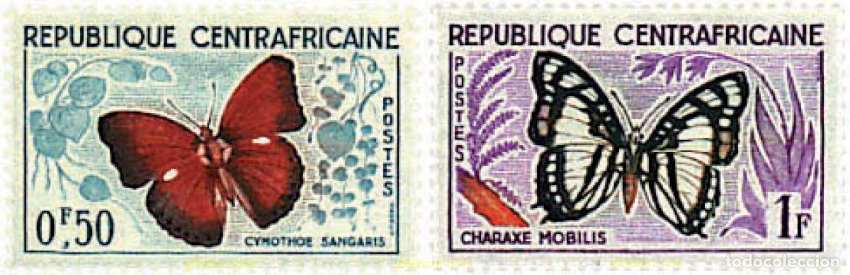 Sellos: 297838 HINGED CENTROAFRICANA 1960 MARIPOSAS