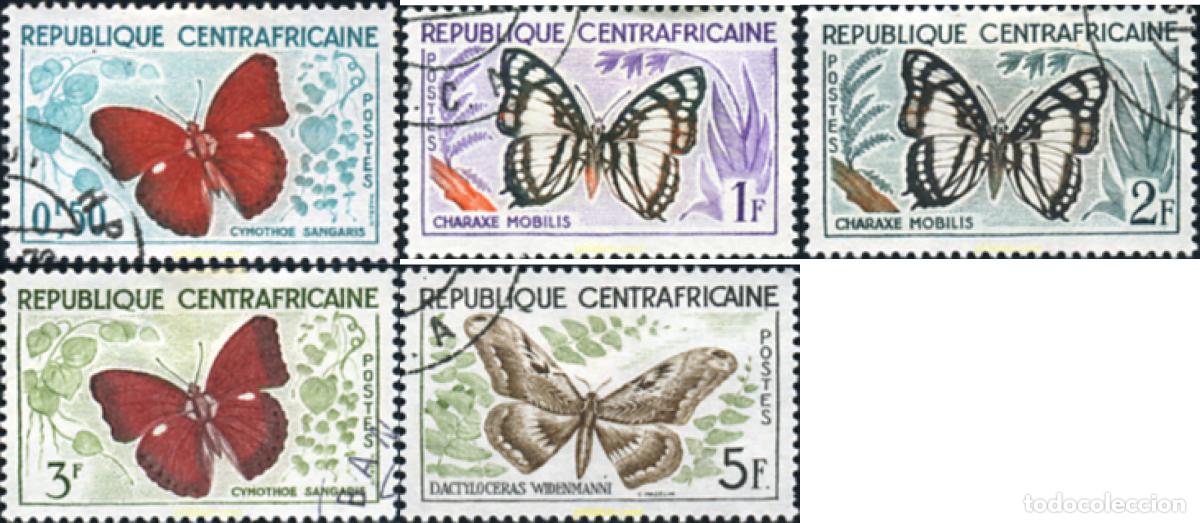 Sellos: 339339 USED CENTROAFRICANA 1960 MARIPOSAS