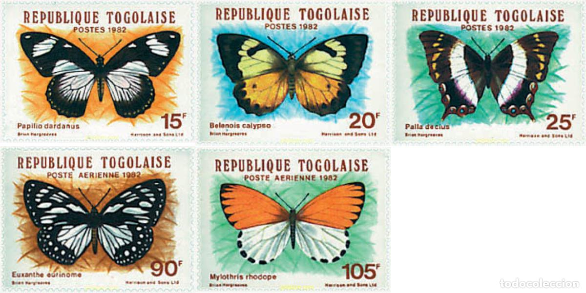 Sellos: 212029 HINGED TOGO 1982 MARIPOSAS