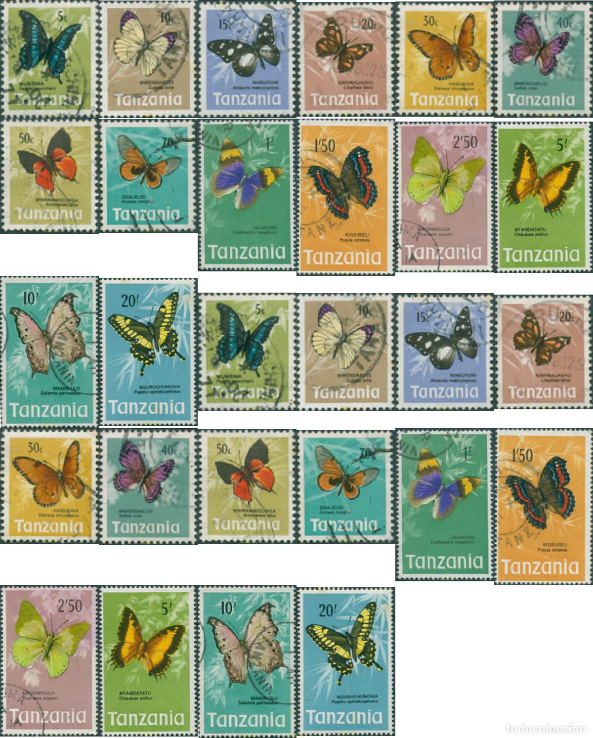 Sellos: 283107 USED TANZANIA 1973 MARIPOSAS