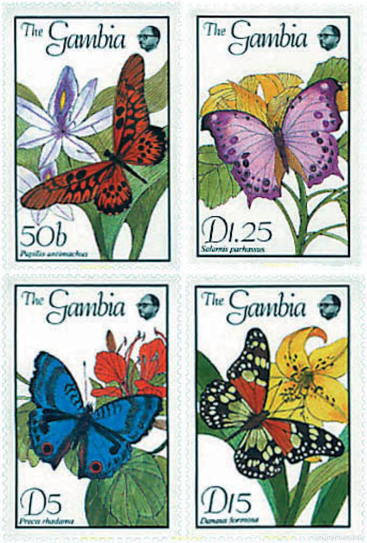 Sellos: 316808 MNH GAMBIA 1989 MARIPOSAS