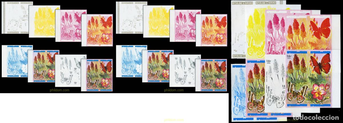 Sellos: 204438 MNH BURUNDI 1973 MARIPOSAS Y FLORES