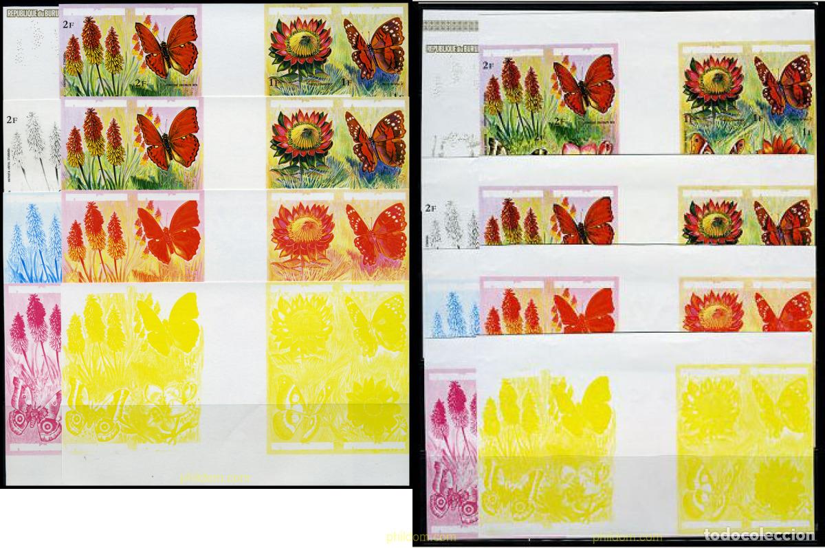 Sellos: 204449 MNH BURUNDI 1973 MARIPOSAS Y FLORES