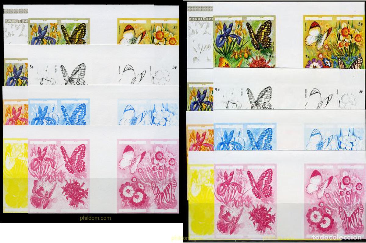 Sellos: 204450 MNH BURUNDI 1973 MARIPOSAS Y FLORES
