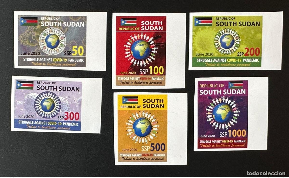 Sellos: Sud&aacute;n del Sur 2020 Mi. 25-30 ND IMPERF Lucha contra COVID-19 6 val.