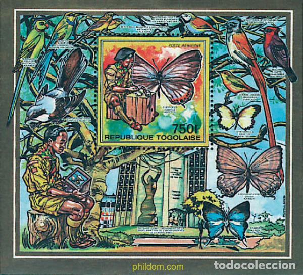 Sellos: 77024 MNH TOGO 1990 ESCULTISMO. SETAS Y MARIPOSAS
