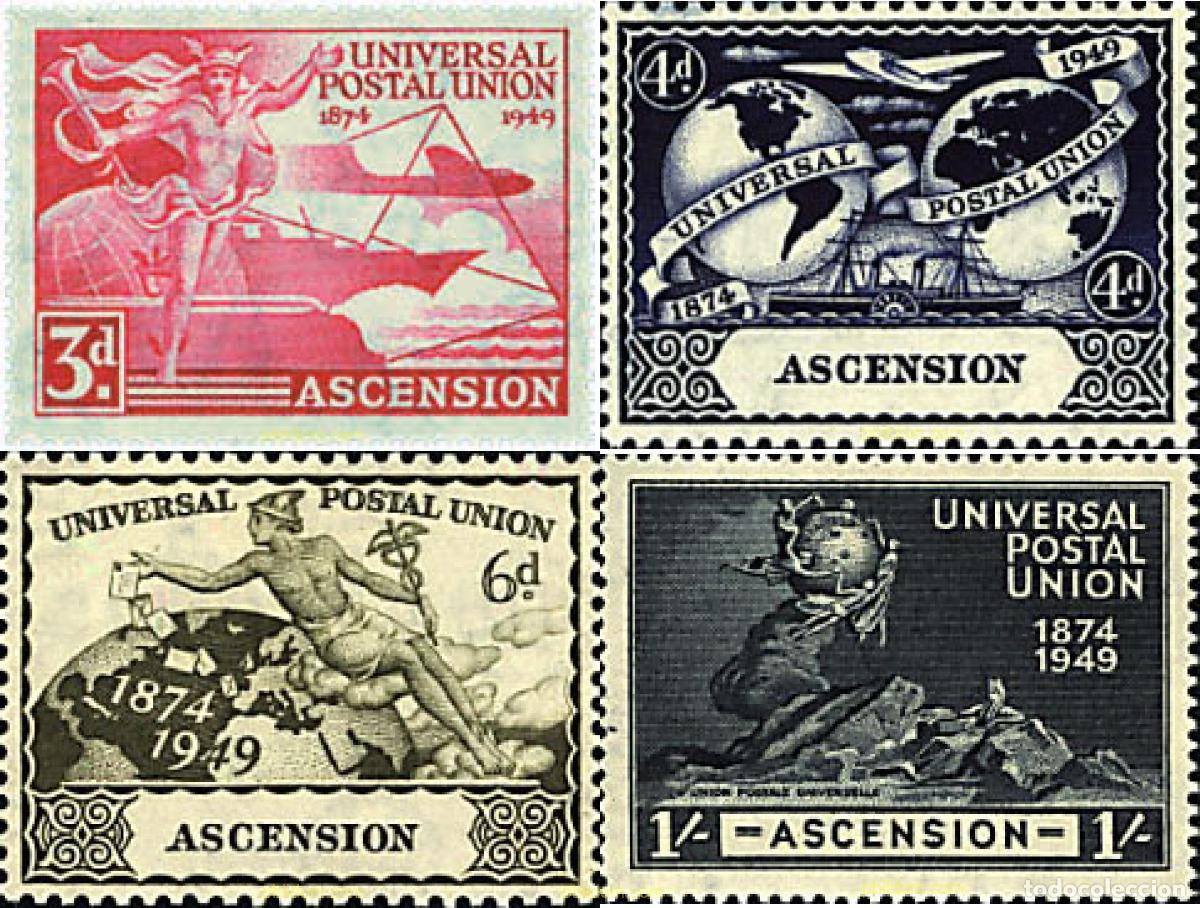 Sellos: 212116 MNH ASCENSION 1949 75 ANIVERSARIO DE LA UPU