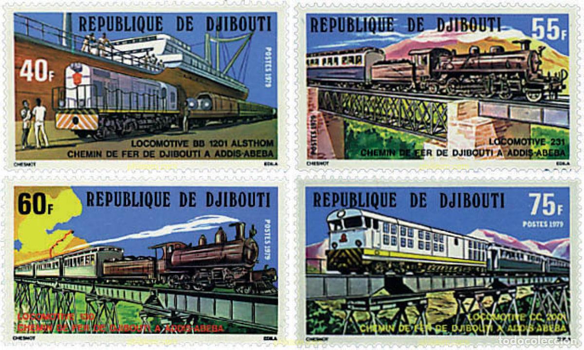 Sellos: 59381 MNH DJIBOUTI 1979 FERROCARRIL DE DJIBUTI A ADDIS ABEBA