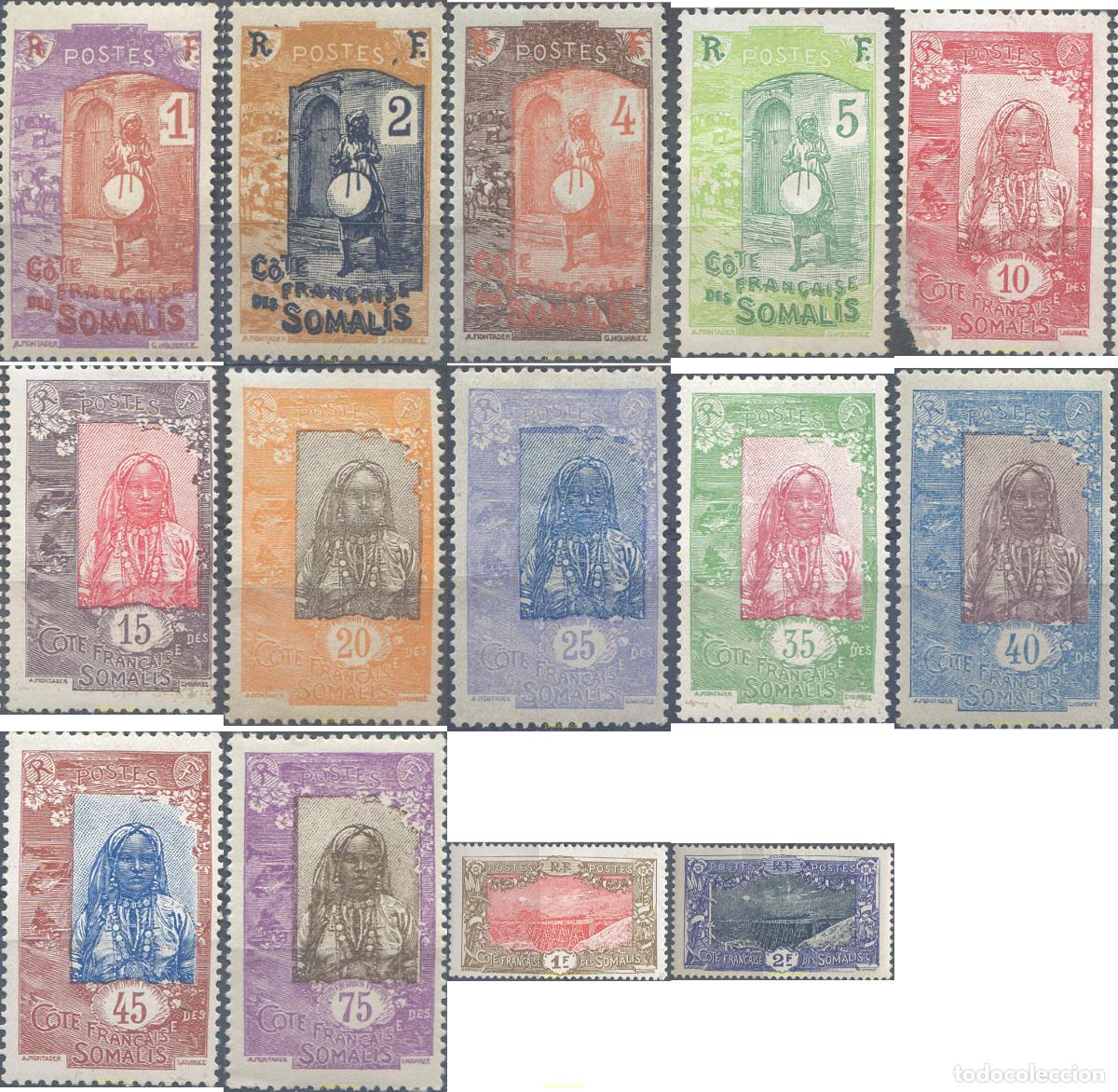 Sellos: 656249 HINGED COSTA DE LOS SOMALIS 1915 SERIE BASICA