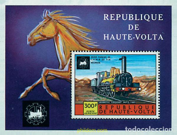Sellos: 56431 MNH ALTO VOLTA 1975 LOCOMOTORAS ANTIGUAS EN EL MUSEO DE MULHOUSE