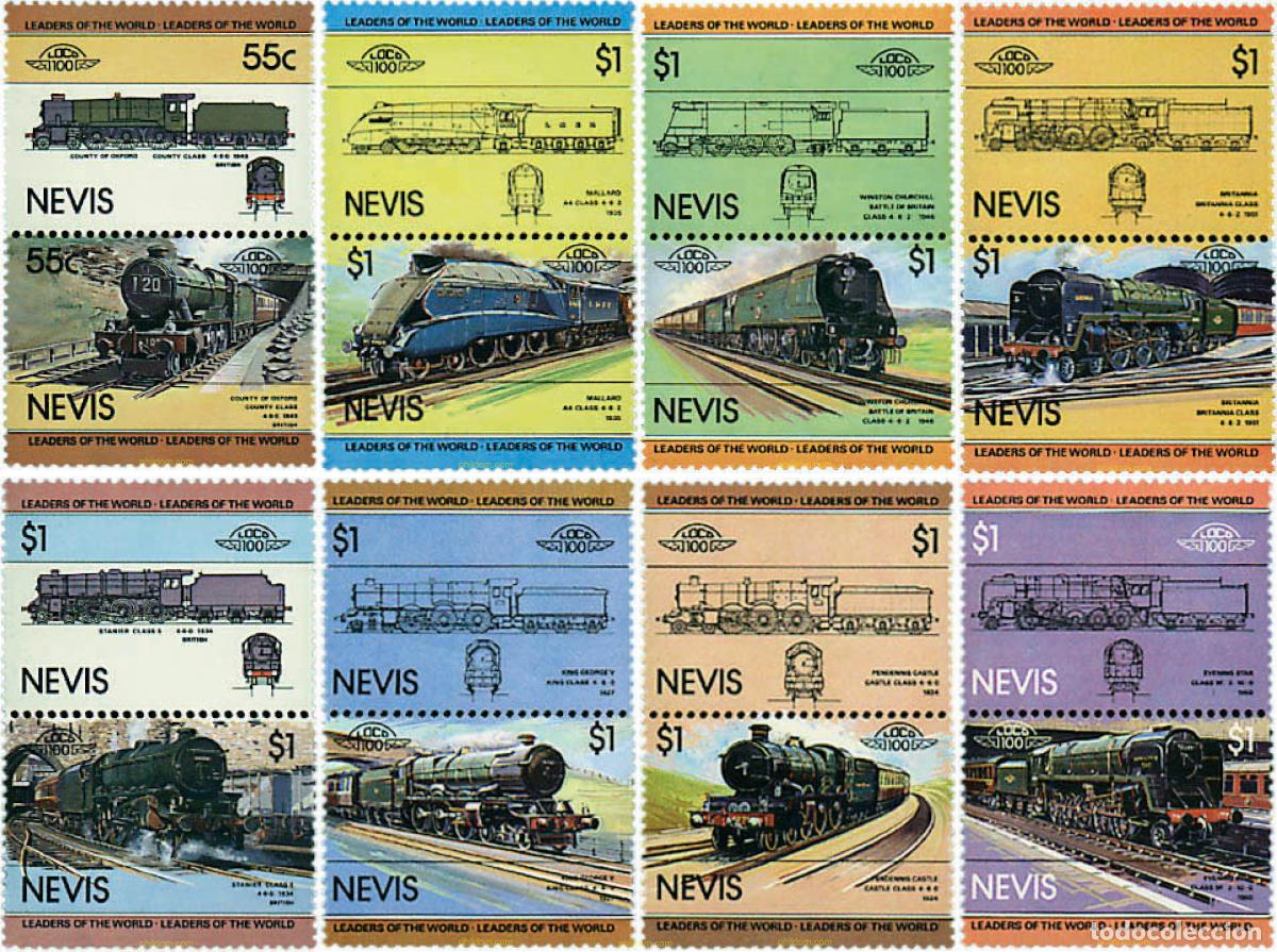 Sellos: 6275 MNH NEVIS 1983 LOCOMOTORAS