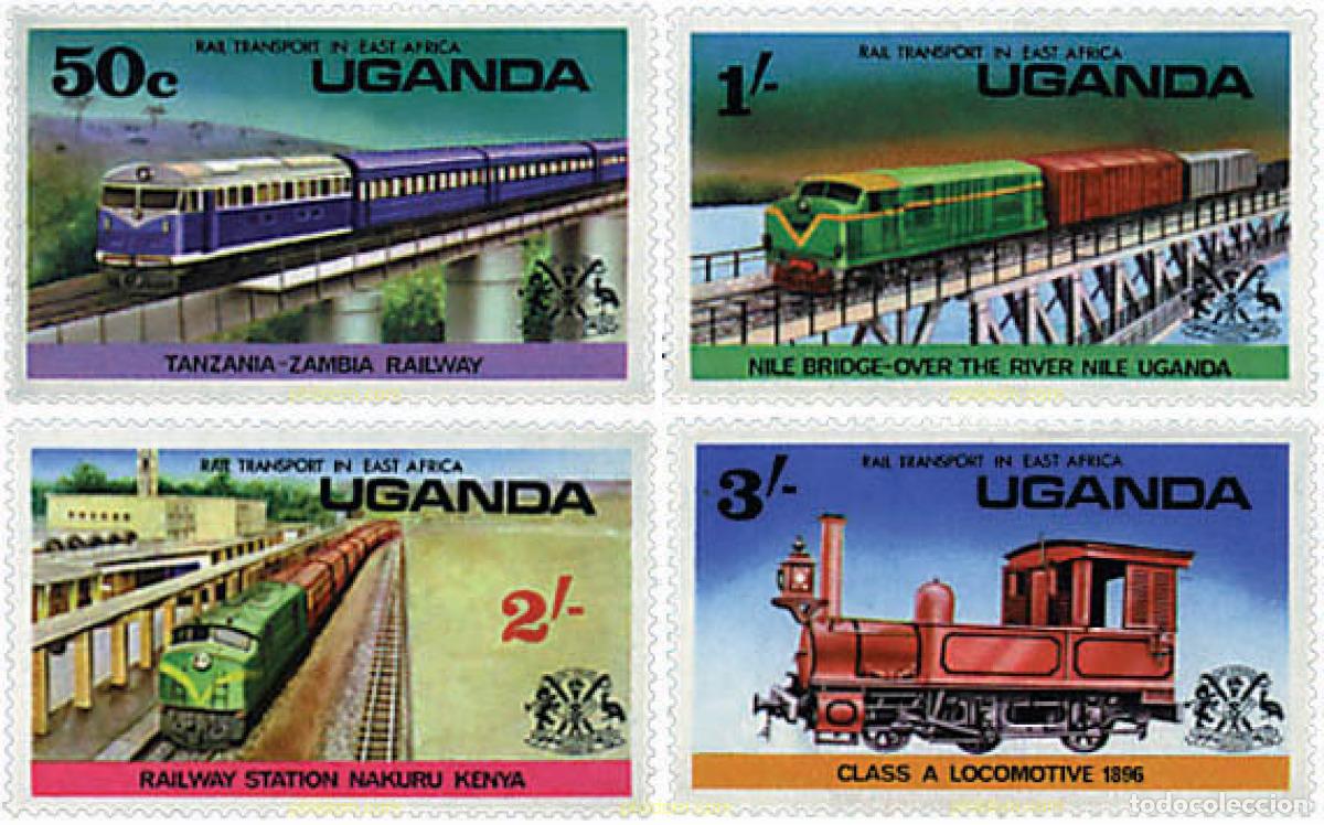 Sellos: 59578 MNH UGANDA 1976 TRANSPORTES FERROVIARIOS