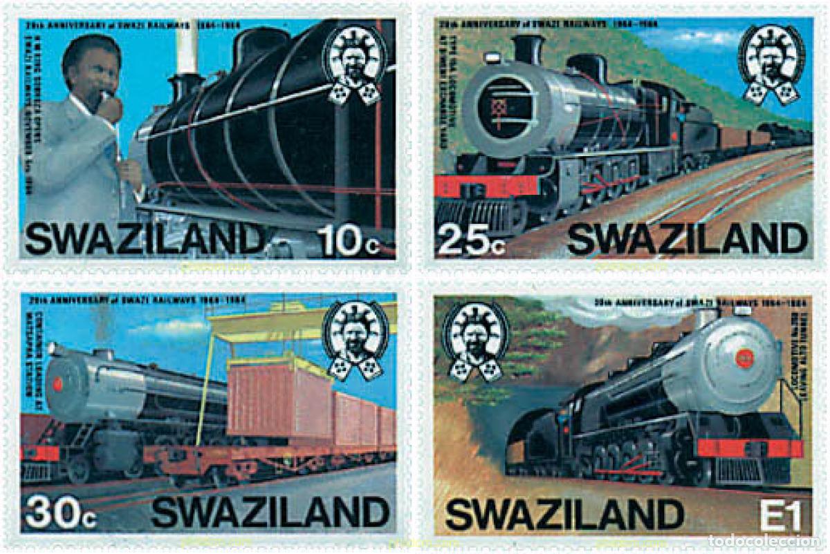 Sellos: 59063 MNH SWAZILANDIA 1984 20 ANIVERSARIO DEL FERROCARRIL DE SWAZILANDIA