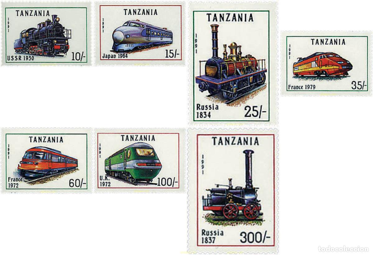 Sellos: 59151 MNH TANZANIA 1991 LOCOMOTORAS DEL MUNDO
