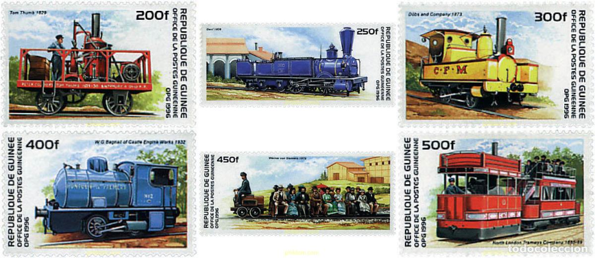 Sellos: 58414 MNH GUINEA 1996 LOCOMOTORAS