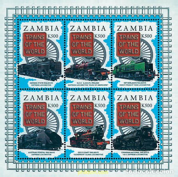 Sellos: 61324 MNH ZAMBIA 1997 LOCOMOTORAS DEL MUNDO