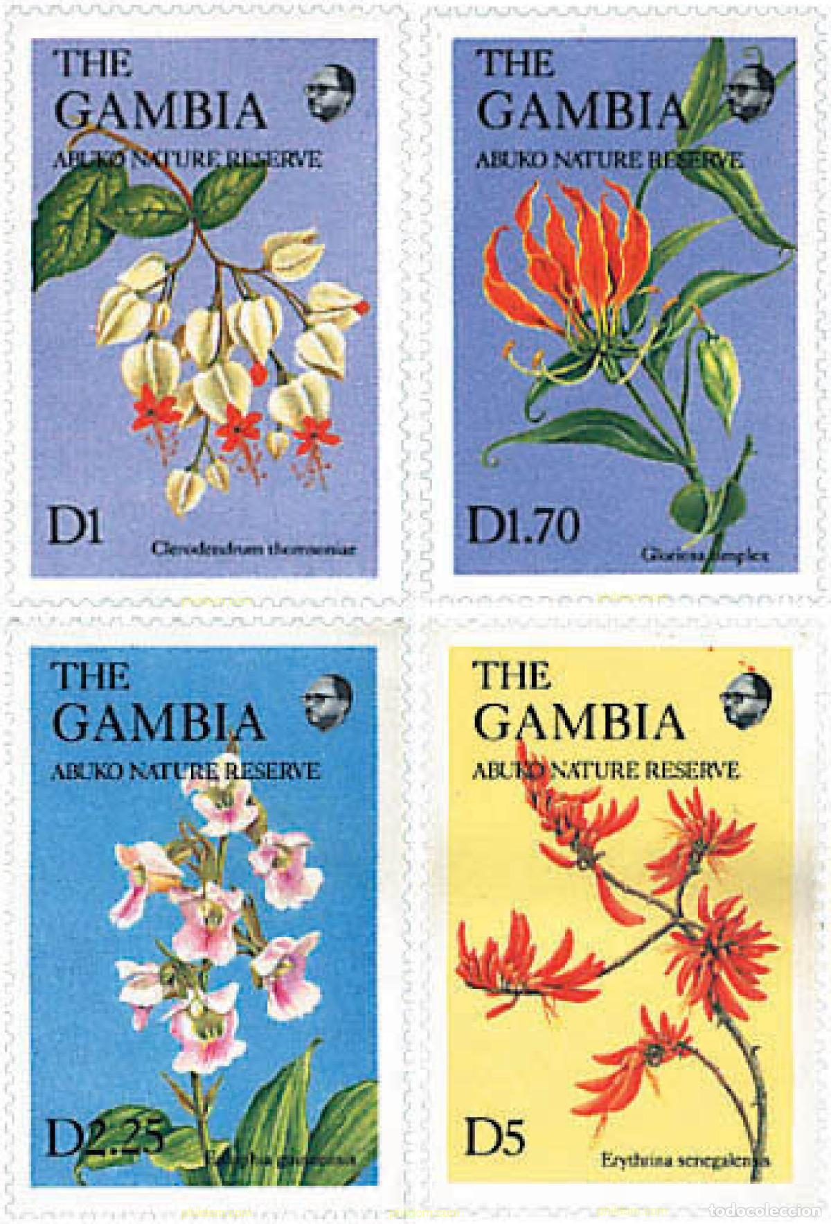 Sellos: 316773 MNH GAMBIA 1987 FLORES DE LA RESERVA NATURAL DE ABUKO