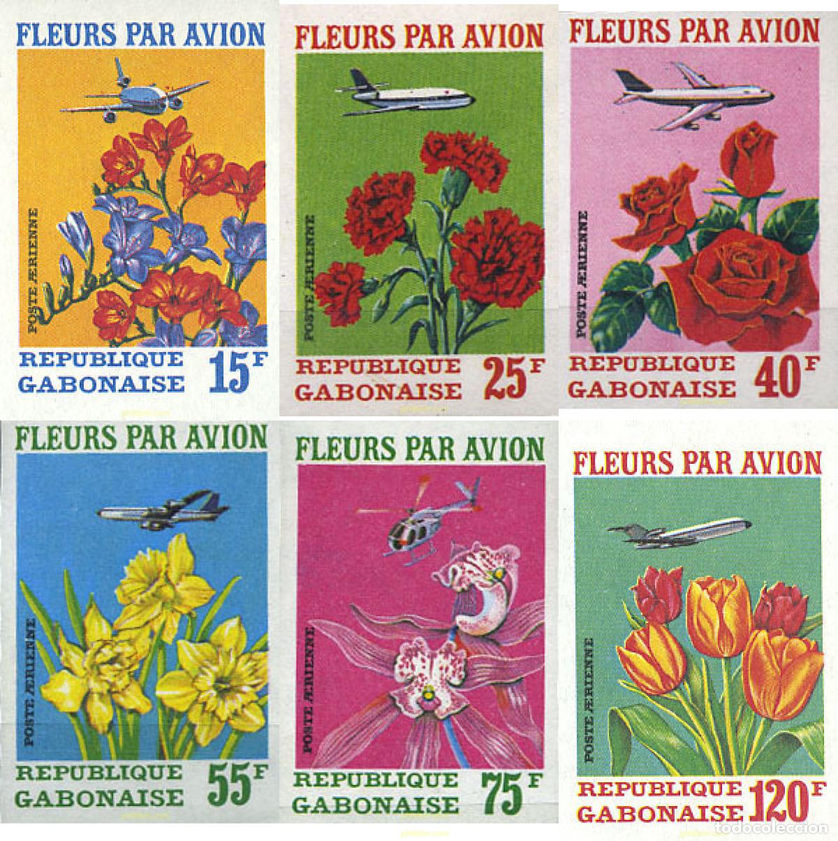 Sellos: 14595 MNH GABON 1971 FLORES POR AVION