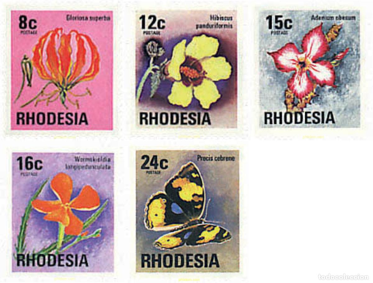 Sellos: 93842 MNH RODESIA 1976 FAUNA Y FLORA