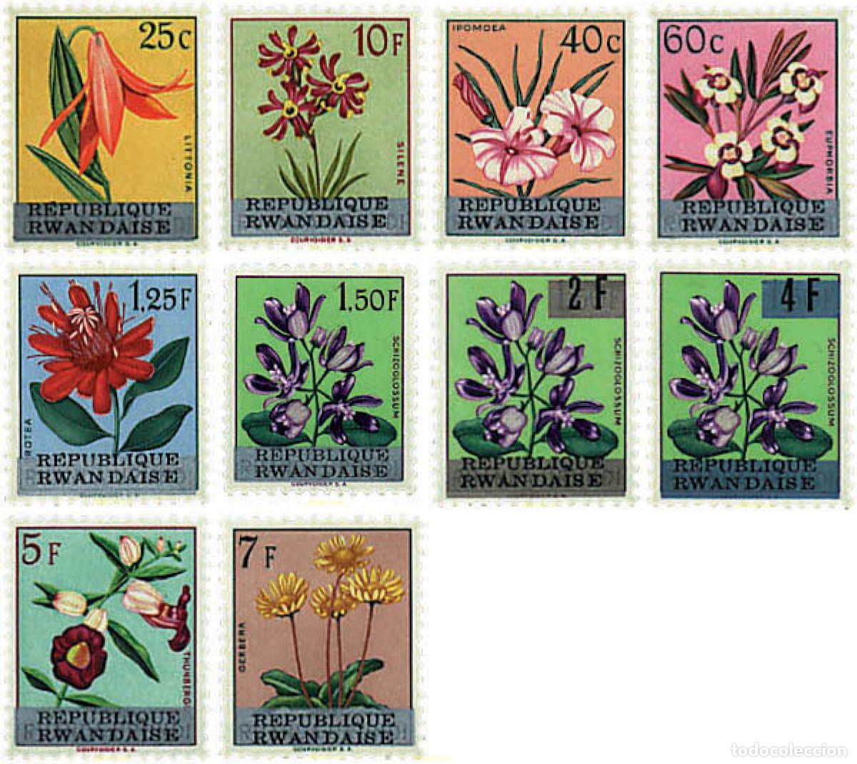 Sellos: 221958 HINGED RUANDA 1963 FLORES REGIONALES