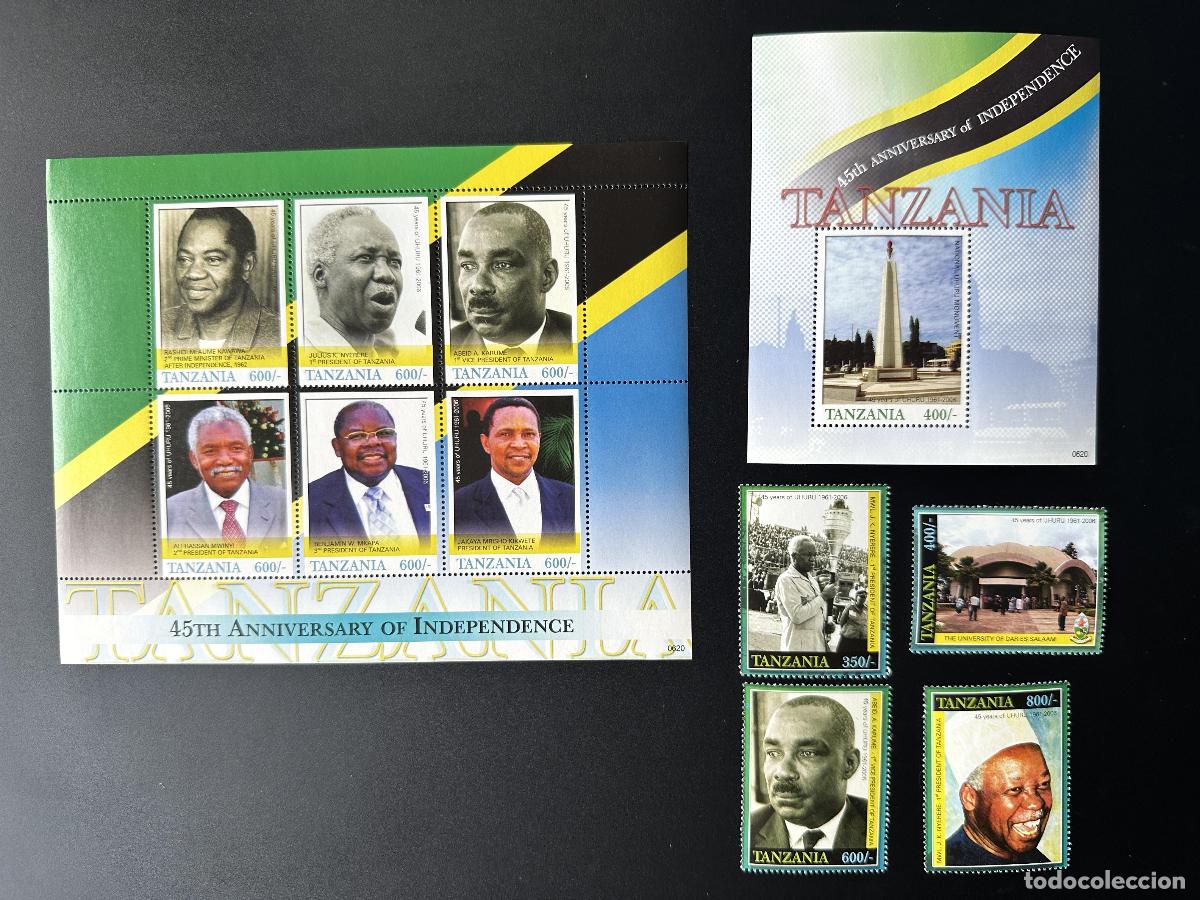Sellos: Tanzania 2006 Mi. 4437 - 4446 Bl. 601 45 aniversario Presidentes de la independencia