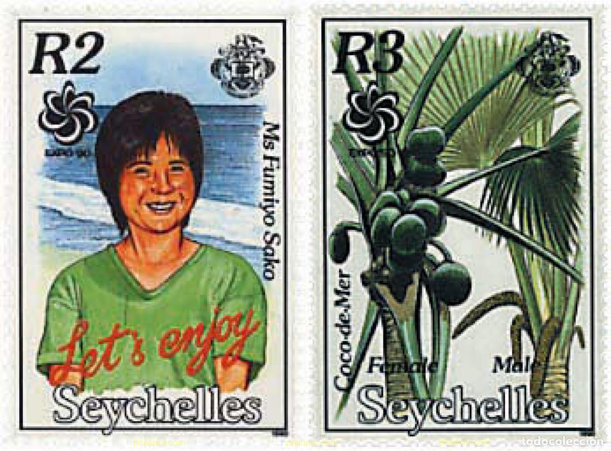 Sellos: 340730 MNH SEYCHELLES 1990 EXPO 90. EXPOSICION UNIVERSAL DE JARDINES Y ESPACIOS VERDES DE OSAKA