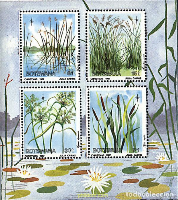 Sellos: 81110 MNH BOTSWANA 1987 NAVIDAD. PLANTAS ACUATICAS