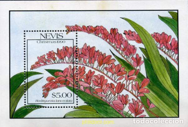 Sellos: 300670 MNH NEVIS 1990 NAVIDAD. ORQUIDEAS